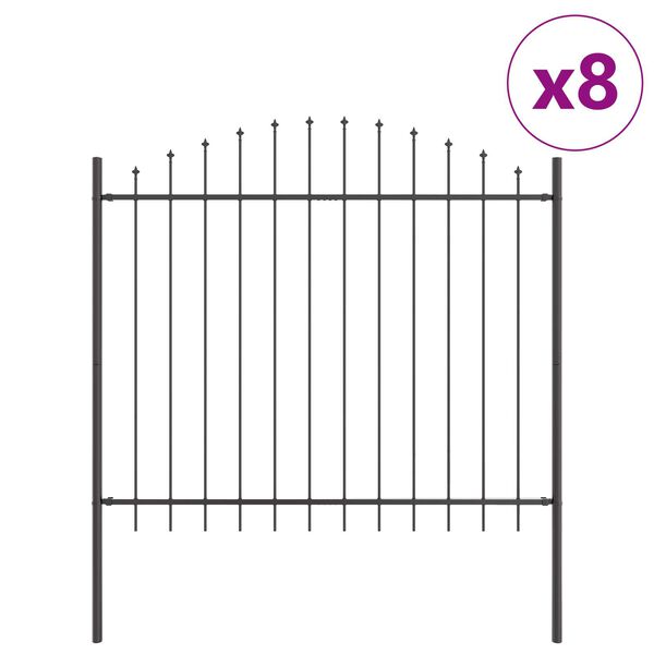vidaXL Cl&ocirc;ture de jardin 8 pcs Gris 170 x 165 cm