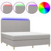 vidaXL Sommier &agrave; lattes de lit et matelas et LED Gris clair 160x200 cm
