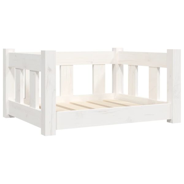 vidaXL Lit pour chien blanc 55,5x45,5x28 cm bois de pin solide