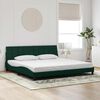 vidaXL Cadre de lit avec LED sans matelas Hanko vert fonc&eacute; 200x200 cm velours
