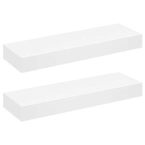 vidaXL &Eacute;tag&egrave;res murales avec tiroirs 2 pcs Blanc 80 cm