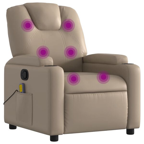 vidaXL Fauteuil de massage inclinable Cappuccino Similicuir
