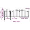vidaXL Portail de jardin Acier 1,5 x 4 m Noir