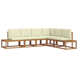 vidaXL Ensemble de canap&eacute;s d'ext&eacute;rieur 6 Pi&egrave;ce Naturel et Cr&egrave;me