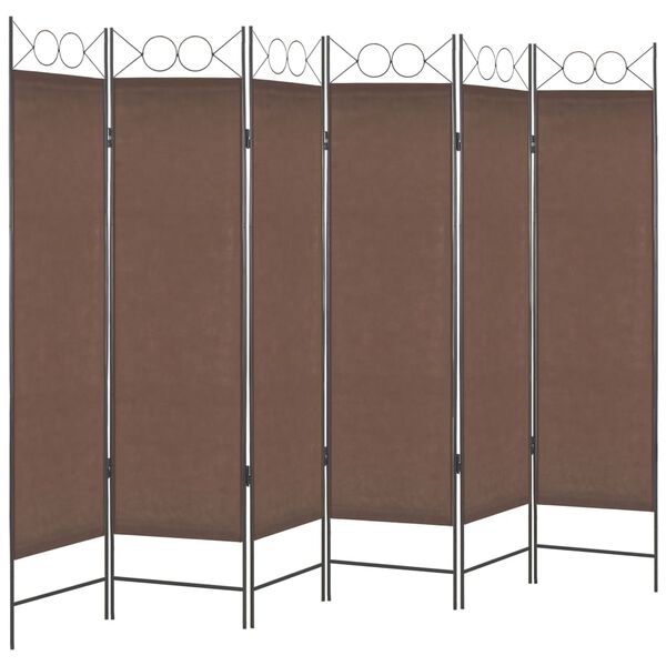 vidaXL Cloison de s&eacute;paration 6 panneaux Marron 240 x 180 cm