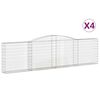 vidaXL Paniers &agrave; gabions arqu&eacute;s 4 pcs 400x30x100/120 cm Fer galvanis&eacute;