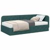 vidaXL Cadre de lit d'angle avec matelas Vert fonc&eacute; 90 x 190 cm tissu