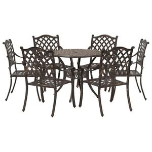 vidaXL Ensemble de salle &agrave; manger pour jardin 7 pcs Bronze Aluminium