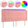 vidaXL T&ecirc;te de lit &agrave; LED Rose 163x16x118/128 cm Velours