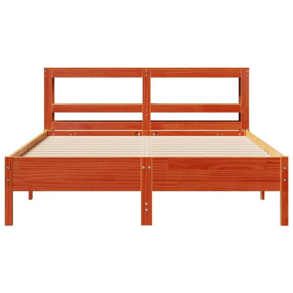 vidaXL Cadre de lit sans matelas cire marron 150x200cm bois pin massif