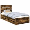 vidaXL Cadre de lit avec tiroir Ch&ecirc;ne fum&eacute; 90 x 190 cm Bois Ing&eacute;nierie