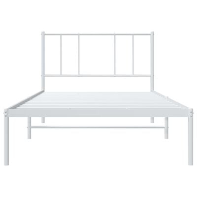 vidaXL Cadre de lit métal sans matelas et tête de lit blanc 100x190 cm