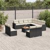 vidaXL Salon de jardin 12 pcs avec coussins noir r&eacute;sine tress&eacute;e