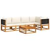 vidaXL Ensemble de canap&eacute;s de jardin 6 pi&egrave;ces avec coussins en bois d'acacia et rotin