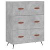 vidaXL Commode gris b&eacute;ton 69,5 x 34 x 90 cm bois d'ing&eacute;nierie