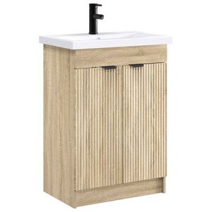 vidaXL Ensemble de mobilier de salle de bain Ch&ecirc;ne Sonoma