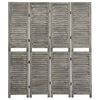 vidaXL Cloison de s&eacute;paration 4 panneaux Gris 143x166 cm Bois solide