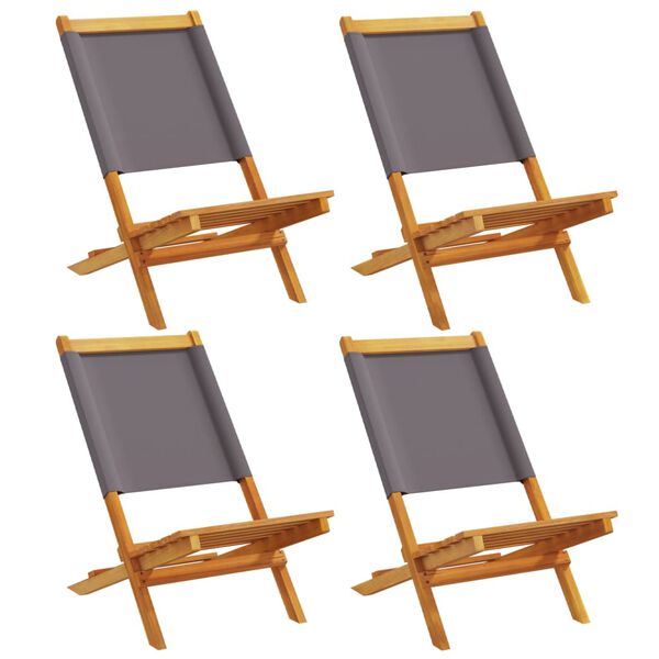 vidaXL Chaises de jardin pliantes lot de 4 tissu et bois massif