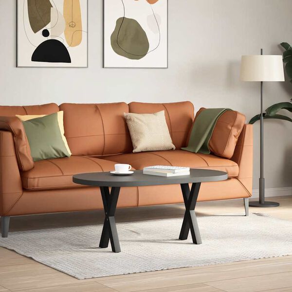 vidaXL Pieds de table basse en forme de X, 2 pi&egrave;ces, noir, 38 x (42-43) cm, acier