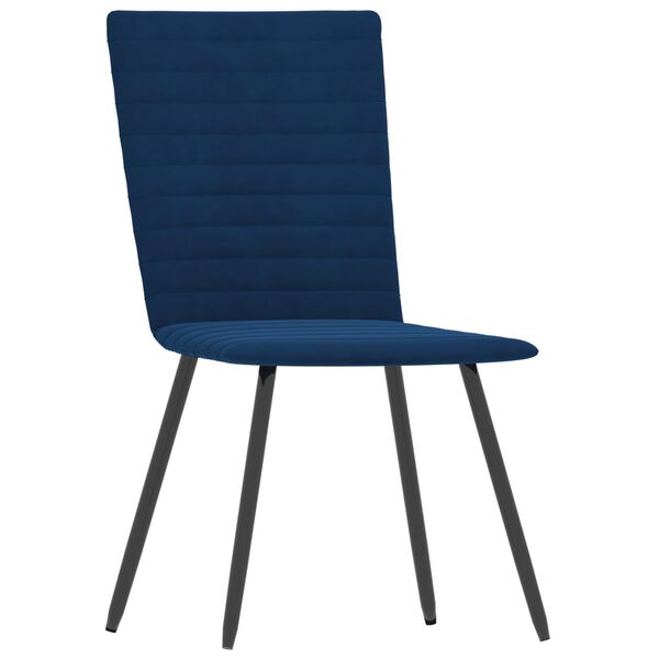 vidaXL Chaises &agrave; manger lot de 4 bleu velours