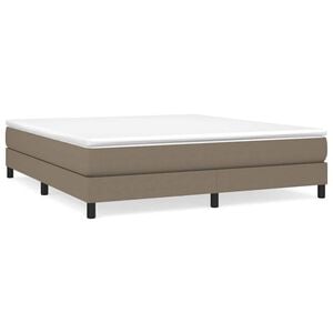 vidaXL Cadre de lit &agrave; lattes taupe 160x200 cm tissu