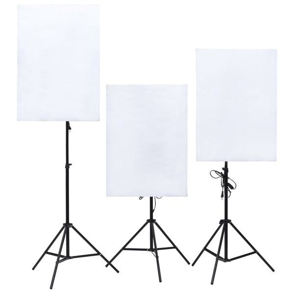 vidaXL Kit de studio photo avec lampes toile de fond et r&eacute;flecteur