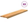 vidaXL Marches d'escalier 8 pcs marron clair 120x25x2 cm ch&ecirc;ne massif