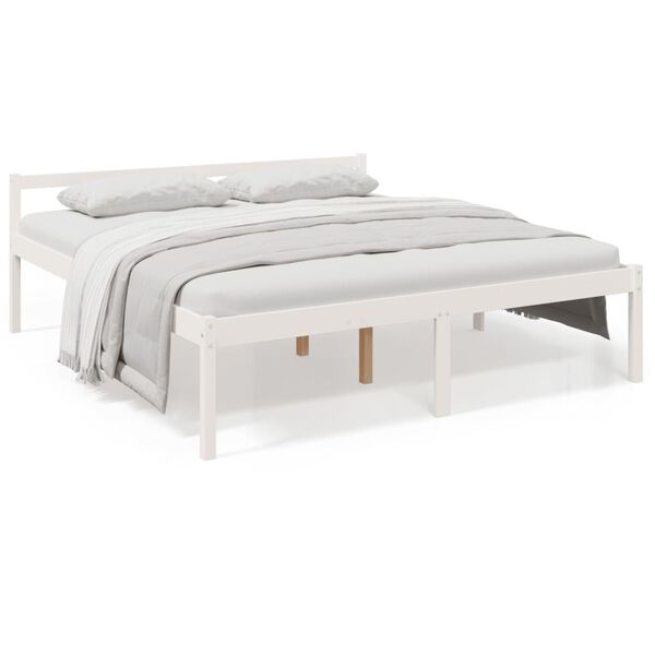 vidaXL Lit pour personne &acirc;g&eacute;e sans matelas 200x200 cm bois pin massif