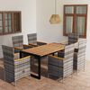 vidaXL Ensemble &agrave; manger de jardin 7 pcs Gris