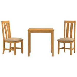 vidaXL Ensemble de salle &agrave; manger 3 pc Beige Bois de ch&ecirc;ne massif