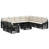 vidaXL Ensemble de canap&eacute; de jardin 11 pc Noir et blanc cr&egrave;me