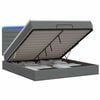 vidaXL Lit coffre avec matelas et LED Gris fonc&eacute; 140 x 200 cm Tissu