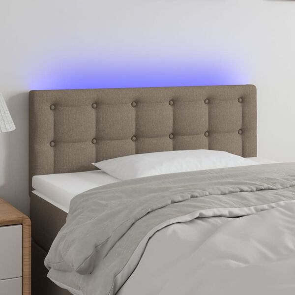 vidaXL T&ecirc;te de lit &agrave; LED Taupe 80x5x78/88 cm Tissu