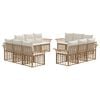 vidaXL Ensemble de canap&eacute;s d'ext&eacute;rieur 12 pcs Blanc Naturel et Cr&egrave;me
