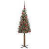 vidaXL Sapin de Noël mince avec 150 LED Vert et blanc 150 cm