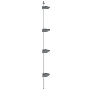 vidaXL &Eacute;tag&egrave;re d&rsquo;angle de douche t&eacute;lescopique &agrave; 4 niveaux Argent&eacute;