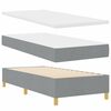 vidaXL Lit &agrave; ressorts avec matelas Gris clair 90 x 200 cm tissu