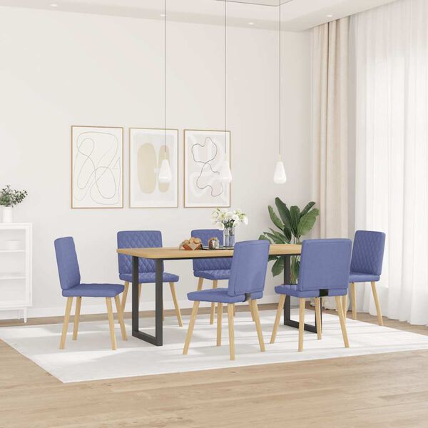 vidaXL Chaises &agrave; manger lot de 6 bleu jean tissu