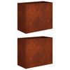 vidaXL Cache-pot de jardin 2 pc Rouill&eacute; 60 x 30 x 40 cm Acier patin&eacute;