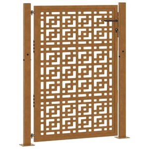 vidaXL Portail de jardin 100x150 cm en acier patin&eacute; avec croix