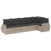vidaXL Salon de jardin 6 pcs avec coussins gris clair r&eacute;sine tress&eacute;e