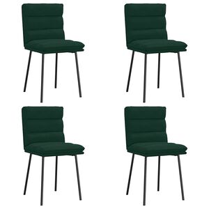 vidaXL Chaises &agrave; manger lot de 4 Vert fonc&eacute; Velours