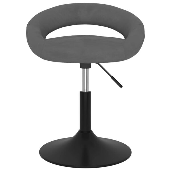vidaXL Chaises pivotantes &agrave; manger lot de 4 Gris fonc&eacute; Velours