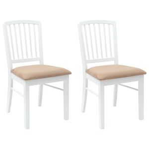 vidaXL Chaises de salle &agrave; manger 2 pcs Blanc 50 x 52,5 x 91 cm