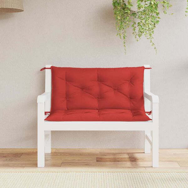 vidaXL Coussin de banc de jardin rouge 100x(50+50)x7 cm tissu oxford