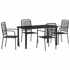 vidaXL Ensemble de salle &agrave; manger pour jardin 5 pcs Noir