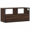 vidaXL Meuble TV ch&ecirc;ne marron 80x31x39,5 cm bois d'ing&eacute;nierie et m&eacute;tal
