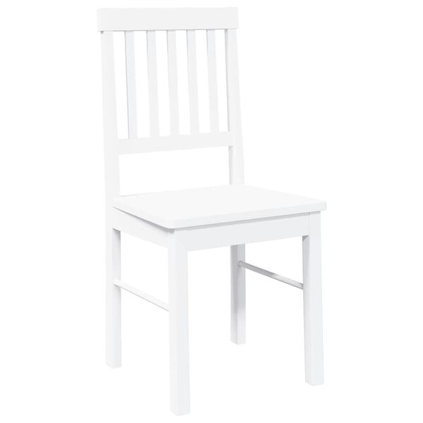 vidaXL Chaises à manger 2 pcs blanc bois massif caoutchouc