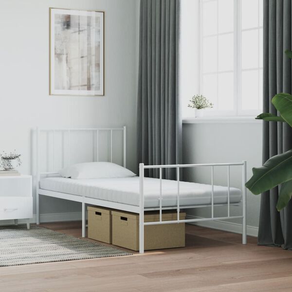 vidaXL Matelas en mousse blanc 90x200 cm 7 zones duret&eacute; 20 ILD