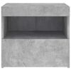 vidaXL Tables de chevet avec lumi&egrave;res LED 2 pcs gris b&eacute;ton 50x40x45 cm